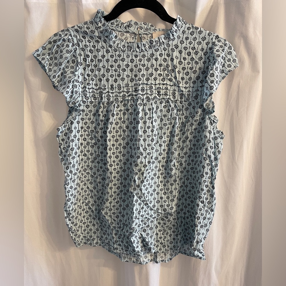 LOFT Blue Patterned Blouse